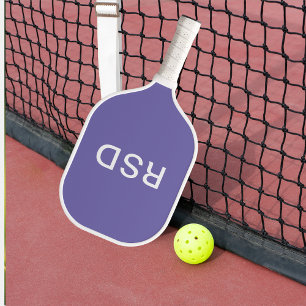 Lila Monogramm-Initialen Pickleball Schläger