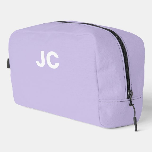 Lila Monogramm Minimal Moderne Reisen Waschbeutel (Rechte Ecke)