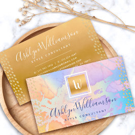 Lila Monogramm Visitenkarte