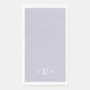 Lila Monogramm Weißer Text Serviette