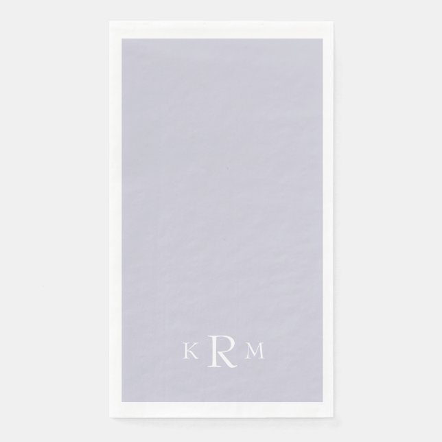 Lila Monogramm Weißer Text Serviette (Vorderseite)