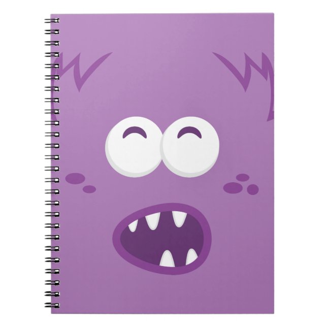 Lila Monster-Face-Notebook Notizblock (Vorderseite)