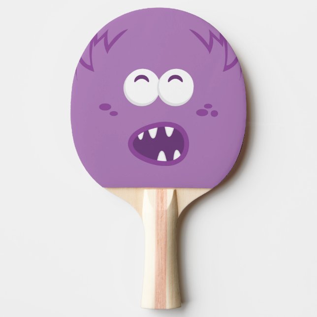 Lila Monster Face Ping Pong Paddle Tischtennis Schläger (Vorderseite)