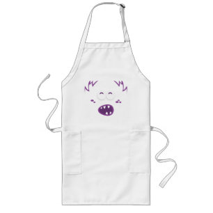 Lila Monster-Gesicht-Schürze Lange Schürze