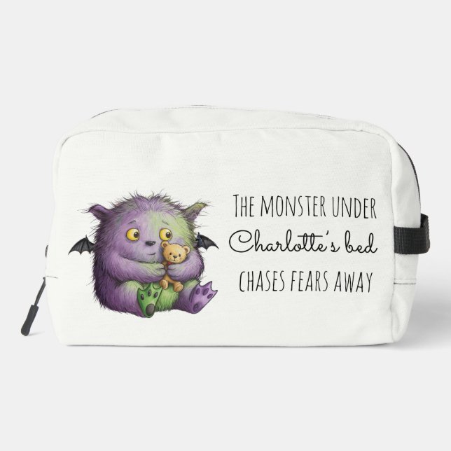 Lila Monster Kids-Reiseveranstalter Waschbeutel (Rückseite)