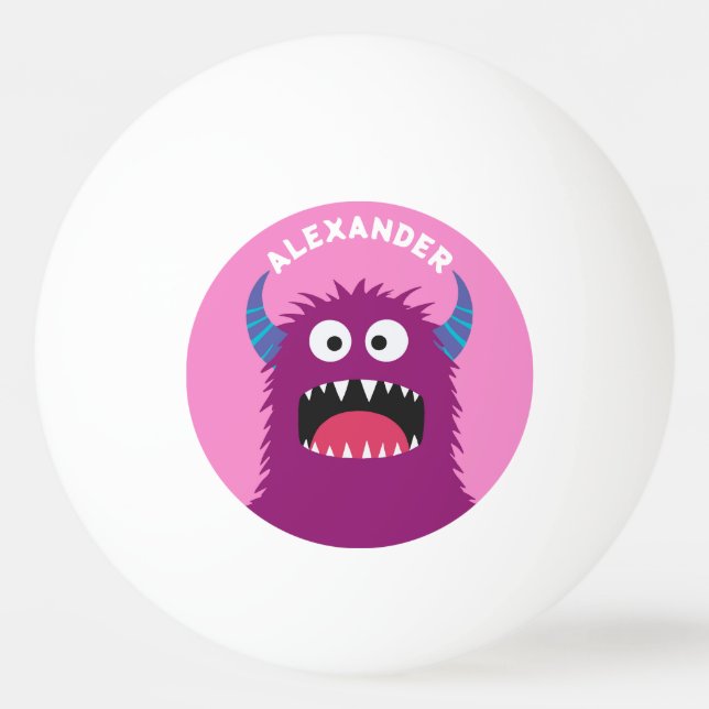 Lila Monster personalisieren Tischtennisball (Vorderseite)
