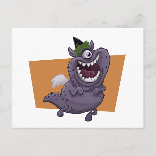 Lila Monster-Postkarte Postkarte (Vorderseite)