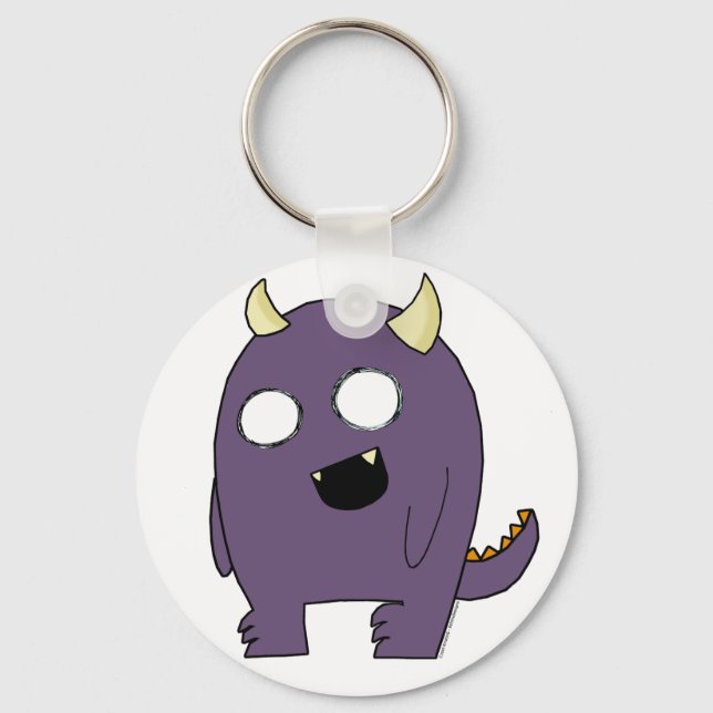 Lila Monster Schlüsselanhänger (Vorderseite)