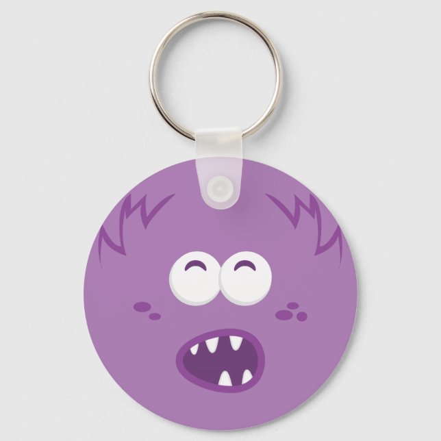 Lila Monster-Schlüsselanhänger Schlüsselanhänger (Vorderseite)