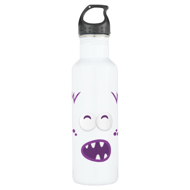 Lila Monsterfoto Trinkflasche (Vorderseite)