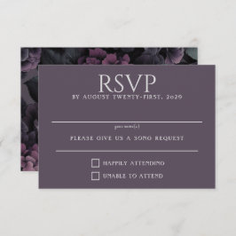 Lila Moody Floral RSVP Karte