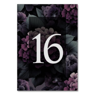Lila-Moody-Floral-Tabelle 16 Tischnummer