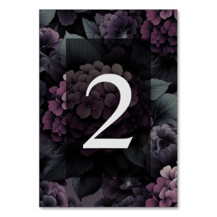 Lila Moody Floral Tischnummer