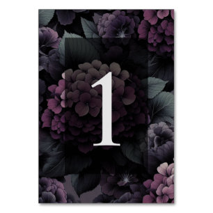 Lila Moody Floral Tischnummer
