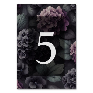 Lila Moody Floral Tischnummer