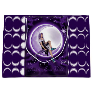 Lila Moon Child Große Geschenktasche Geschenktüte