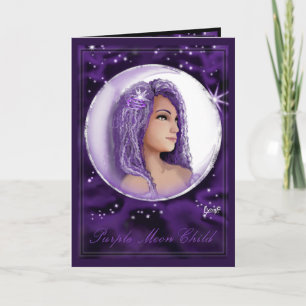 Lila Moon Child leere Karte