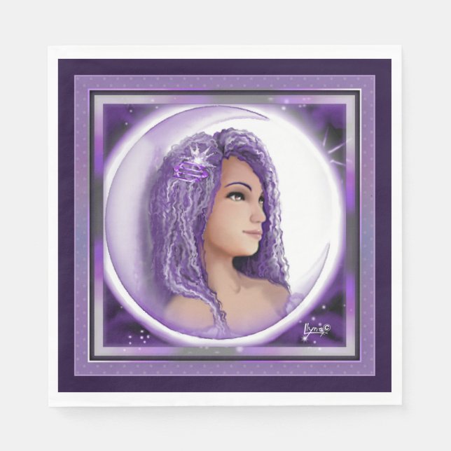 Lila Moon Child Napkins Serviette (Vorderseite)