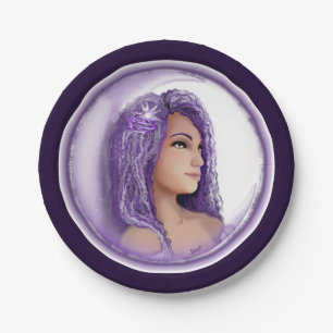 Lila Moon Child Paper Plate Pappteller