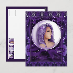 Lila Moon Child Postkarte