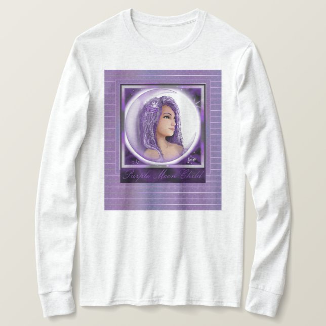 Lila Moon Child T - Shirt (Design vorne)