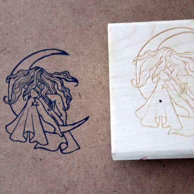 Lila Moon Goddess Wiccan Triple Moon Symbol Art Gummistempel (Von Creator hochgeladen)