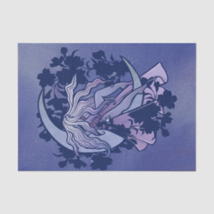 Lila Moon Goddess Wiccan Triple Moon Symbol Art Seidenpapier