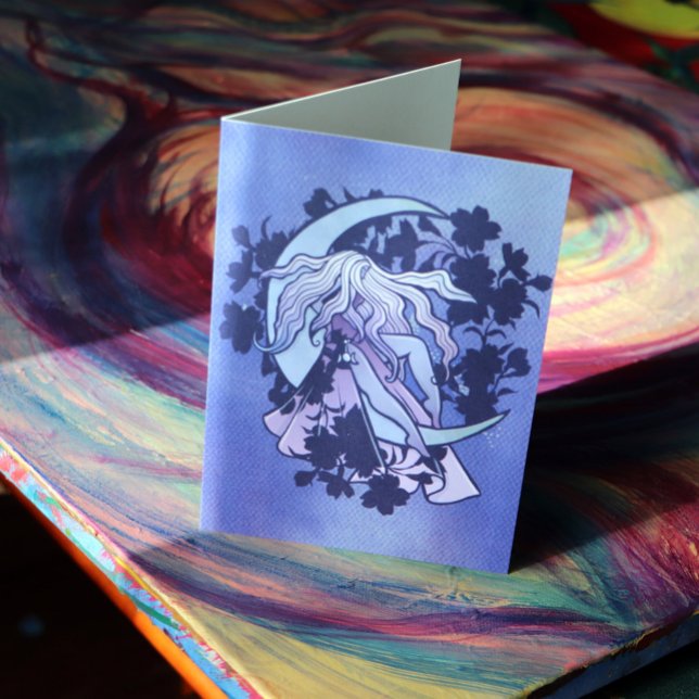 Lila Moon Goddess Wiccan Triple Moon Symbol Karte (Von Creator hochgeladen)