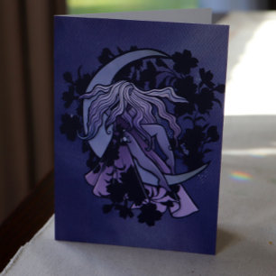 Lila Moon Goddess Wiccan Triple Moon Symbol Karte