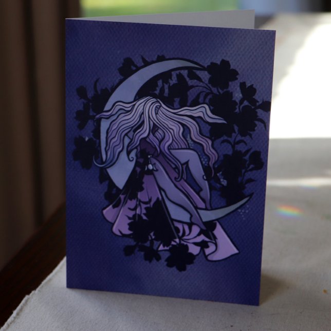 Lila Moon Goddess Wiccan Triple Moon Symbol Karte (Von Creator hochgeladen)