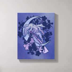 Lila Moon Goddess Wiccan Triple Moon Symbol Leinwanddruck