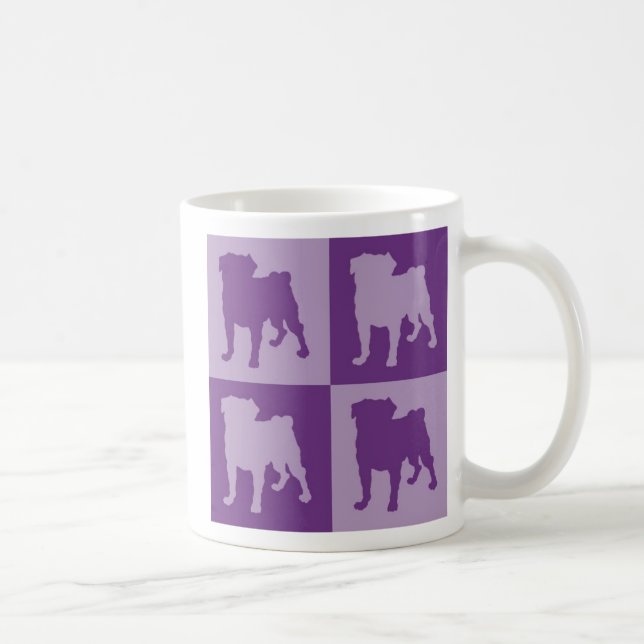 Lila Mops-Tassen Tasse (Rechts)