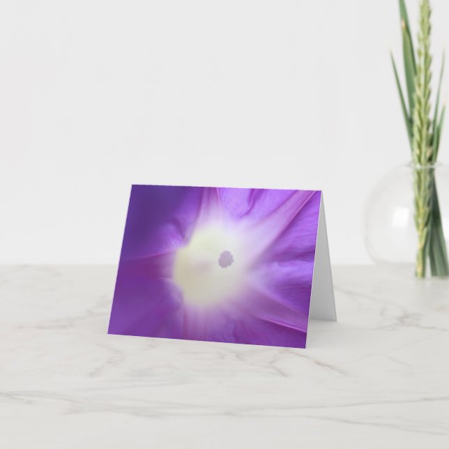 Lila Morning Glory Blank Danke Karte (Vorderseite)