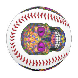 Lila Mosaik Zucker Schädel Zombie Baseball