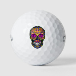 Lila Mosaik Zucker Skull Zombie Golf Balls Golfball