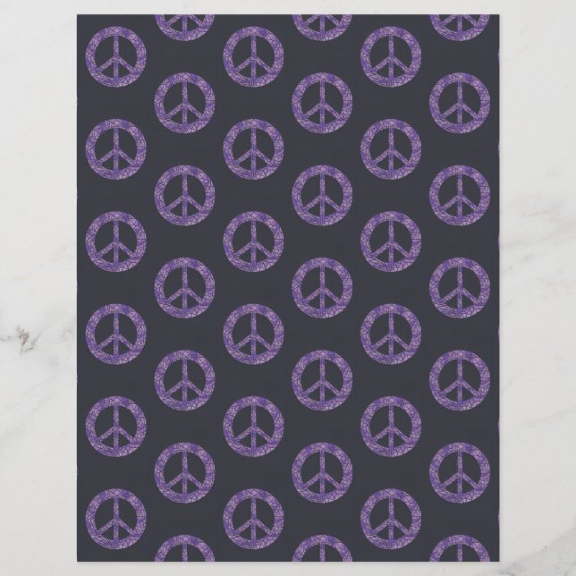 Lila Mosaikschilder für den Frieden auf dem schwar (Vorderseite)