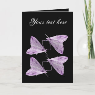 Lila Moth Art Grußkarte Karte