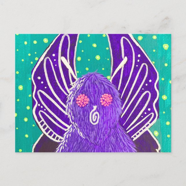 Lila Mothman-Postkarte Postkarte (Vorderseite)