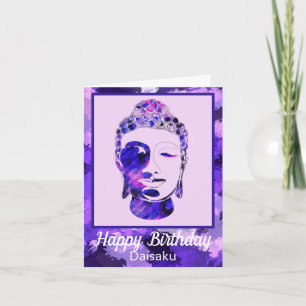 Lila Motivierend Buddha Head Geburtstagskarte Karte