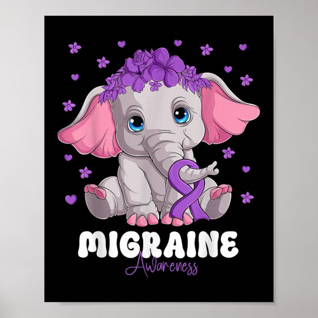 Lila Multibbon-Überlebende des Kriegers - Migräne Poster (Vorne)