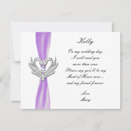 Lila Multifunktionsleisten-Silberschwänze-Trauzeug Einladung