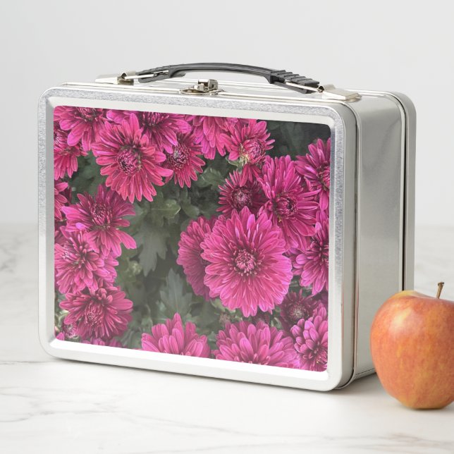 Lila Mums Metal Lunchbox (Beispiel)