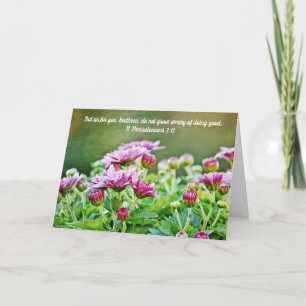 Lila Mums Scripture Card 2 Thessalonisch 3:13 Karte