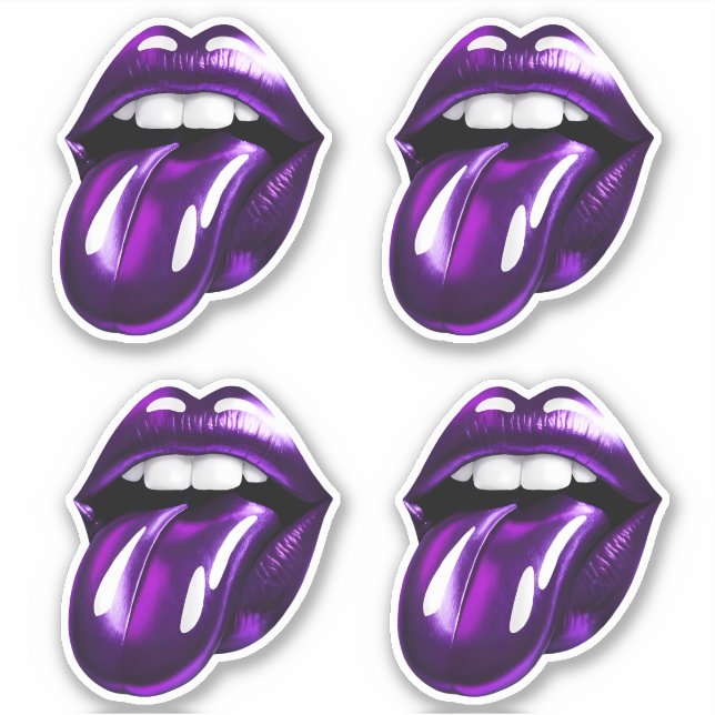 Lila Mund Aufkleber (Vorderseite)