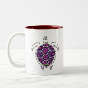Lila Muschel der Schildkröte Zweifarbige Tasse