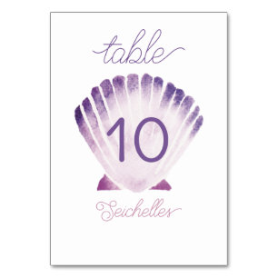 Lila Muschel unter Wasser Tischnummer