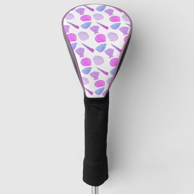 Lila Muscheln Golf Head Cover Headcover (Vorderseite)
