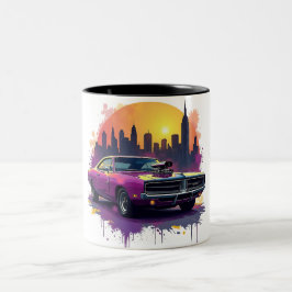 Lila Muscle-Car-Tasse Zweifarbige Tasse