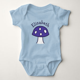 Lila Mushroom Baby Bodysuit Baby Strampler