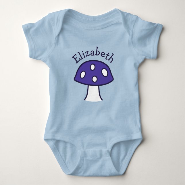 Lila Mushroom Baby Bodysuit Baby Strampler (Vorderseite)